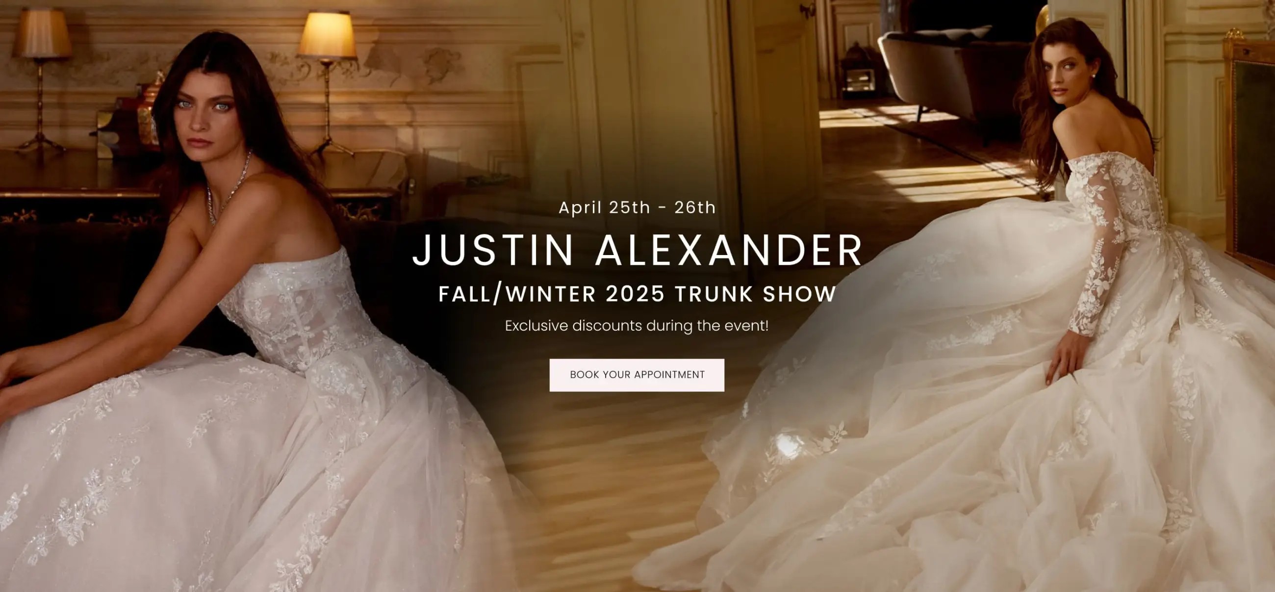 Justin Alexander Trunk Show Desktop Banner